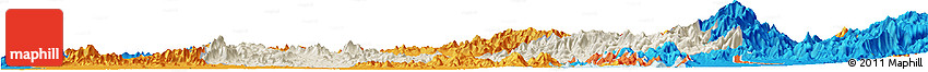 Shaded Relief Horizon Map of Quiriego, political outside