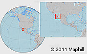 Gray Location Map of Quiriego, within the entire country, hill shading