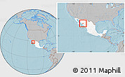 Gray Location Map of Quiriego, highlighted country, within the entire country, hill shading