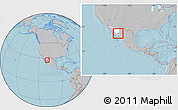 Gray Location Map of Quiriego, highlighted parent region, within the entire country, hill shading