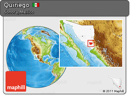 Physical Location Map of Quiriego, highlighted parent region
