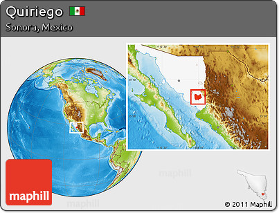 Physical Location Map of Quiriego, highlighted parent region