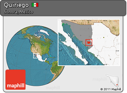 Satellite Location Map of Quiriego, highlighted country, highlighted parent region