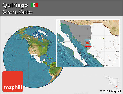 Satellite Location Map of Quiriego, highlighted country, highlighted parent region