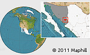 Satellite Location Map of Quiriego, highlighted country, highlighted parent region