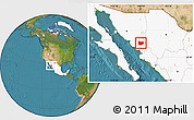 Satellite Location Map of Quiriego, highlighted country