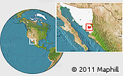 Satellite Location Map of Quiriego, highlighted parent region