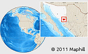 Shaded Relief Location Map of Quiriego, highlighted parent region