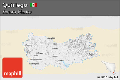 Classic Style Panoramic Map of Quiriego, single color outside
