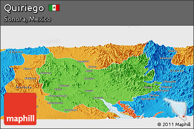 Political Panoramic Map of Quiriego