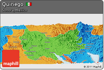 Political Panoramic Map of Quiriego