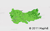 Political Panoramic Map of Quiriego, single color outside