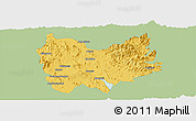 Savanna Style Panoramic Map of Quiriego, single color outside