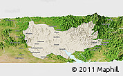 Shaded Relief Panoramic Map of Quiriego, satellite outside