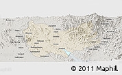 Shaded Relief Panoramic Map of Quiriego, semi-desaturated