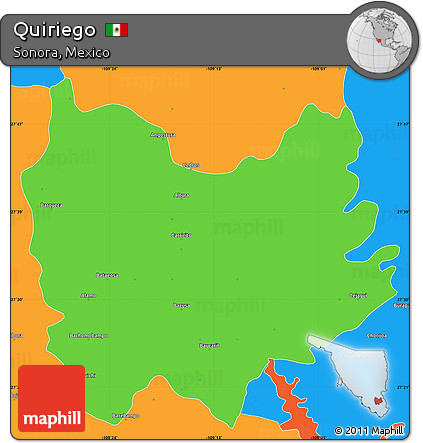 Political Simple Map of Quiriego