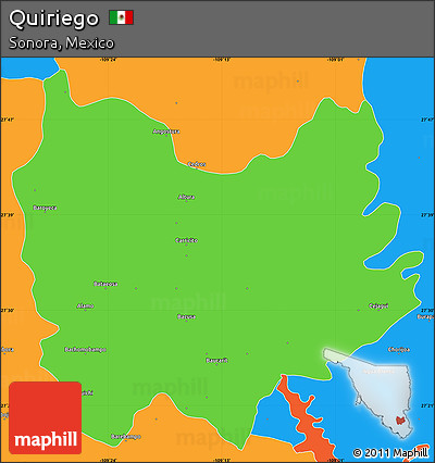 Political Simple Map of Quiriego