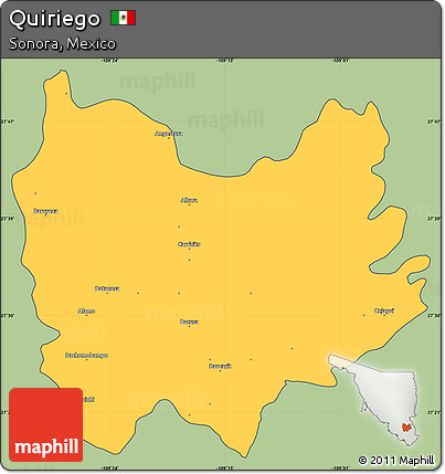 Savanna Style Simple Map of Quiriego, cropped outside