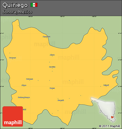 Savanna Style Simple Map of Quiriego, cropped outside