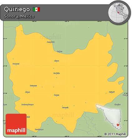 Savanna Style Simple Map of Quiriego