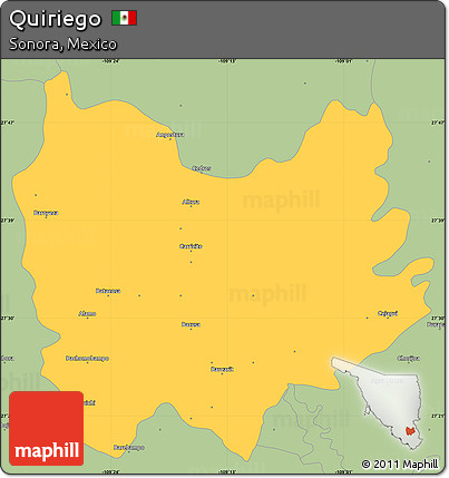 Savanna Style Simple Map of Quiriego