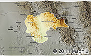 Physical 3D Map of Rayon, darken, semi-desaturated