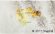 Physical 3D Map of Rayon, lighten, semi-desaturated