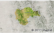 Satellite 3D Map of Rayon, lighten, semi-desaturated