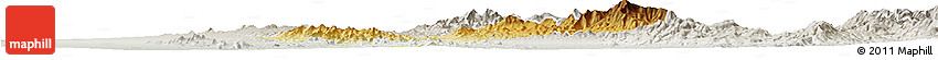 Physical Horizon Map of Rayon, lighten, semi-desaturated