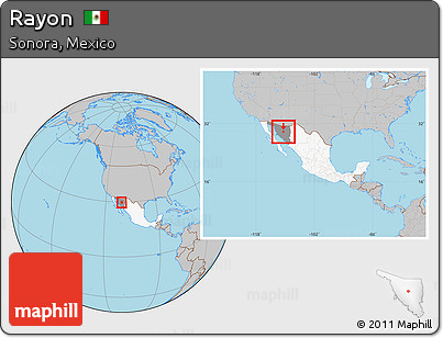 Gray Location Map of Rayon, highlighted country, highlighted parent region, within the entire country