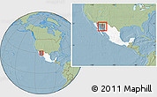 Savanna Style Location Map of Rayon, highlighted country, highlighted parent region, within the entire country, hill shading