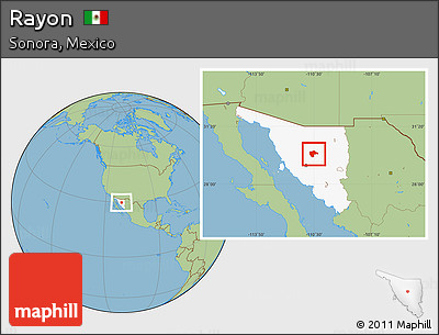 Savanna Style Location Map of Rayon, highlighted parent region