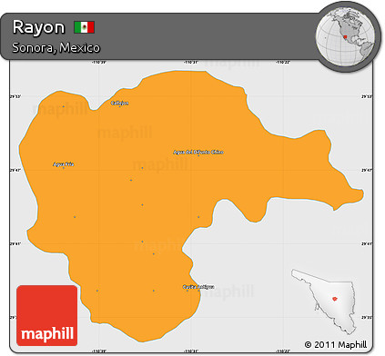 Political Simple Map of Rayon, single color outside