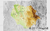 Physical 3D Map of Rosario, lighten, desaturated