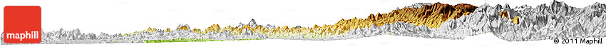 Physical Horizon Map of Rosario, lighten, desaturated