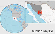 Gray Location Map of Rosario, highlighted country, highlighted parent region