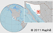 Gray Location Map of Rosario, highlighted parent region, hill shading