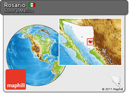 Physical Location Map of Rosario, highlighted parent region