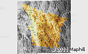 Physical 3D Map of Sahuaripa, desaturated