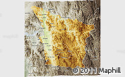 Physical 3D Map of Sahuaripa, semi-desaturated