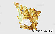 Physical 3D Map of Sahuaripa, single color outside