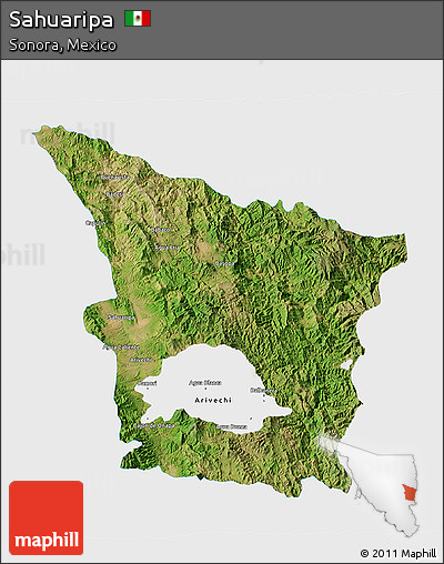 Satellite 3D Map of Sahuaripa, single color outside