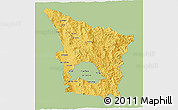 Savanna Style 3D Map of Sahuaripa, single color outside