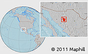 Gray Location Map of Sahuaripa, hill shading