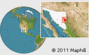 Satellite Location Map of Sahuaripa, highlighted parent region