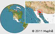 Satellite Location Map of San Luis Rio Colorado, highlighted country