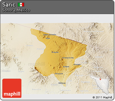Physical 3D Map of Saric, lighten