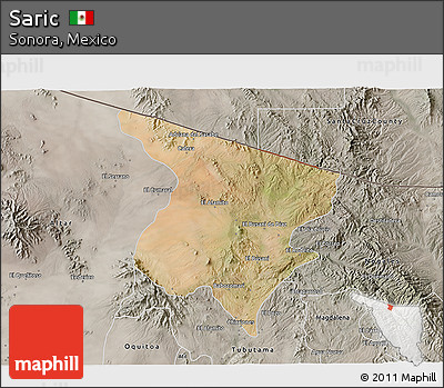 Satellite 3D Map of Saric, semi-desaturated