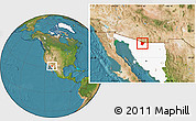 Satellite Location Map of Saric, highlighted parent region