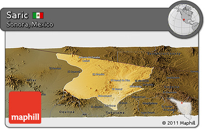 Physical Panoramic Map of Saric, darken
